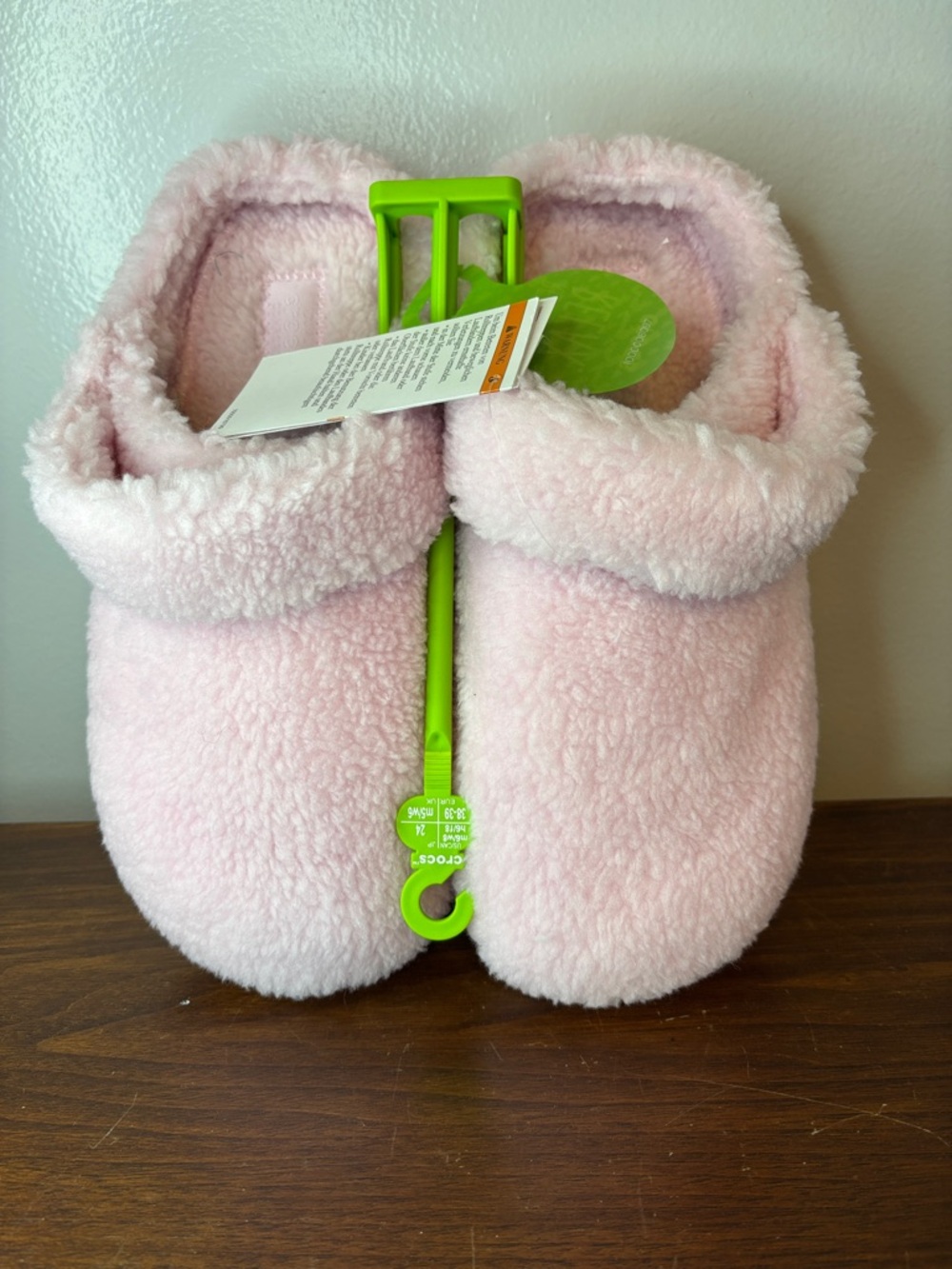 CROCS Classic Cozzy Pink Fuzzy Slippers -NWT